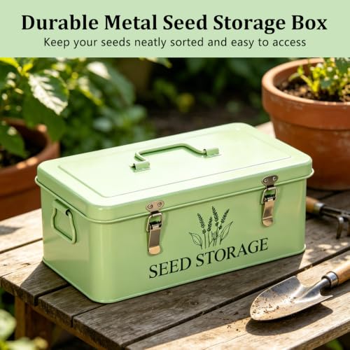60-Slot Metal Seed Storage Organizer Box, Seed Saving Box - Image 5
