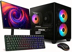 PC Gamer Completo Skill Apex Series, AMD Ryzen 5 5500, Geforce RTX 3050, 16GB DDR4, SSD 512GB M.2, Monitor LED 24" 180Hz, Preto SAS020