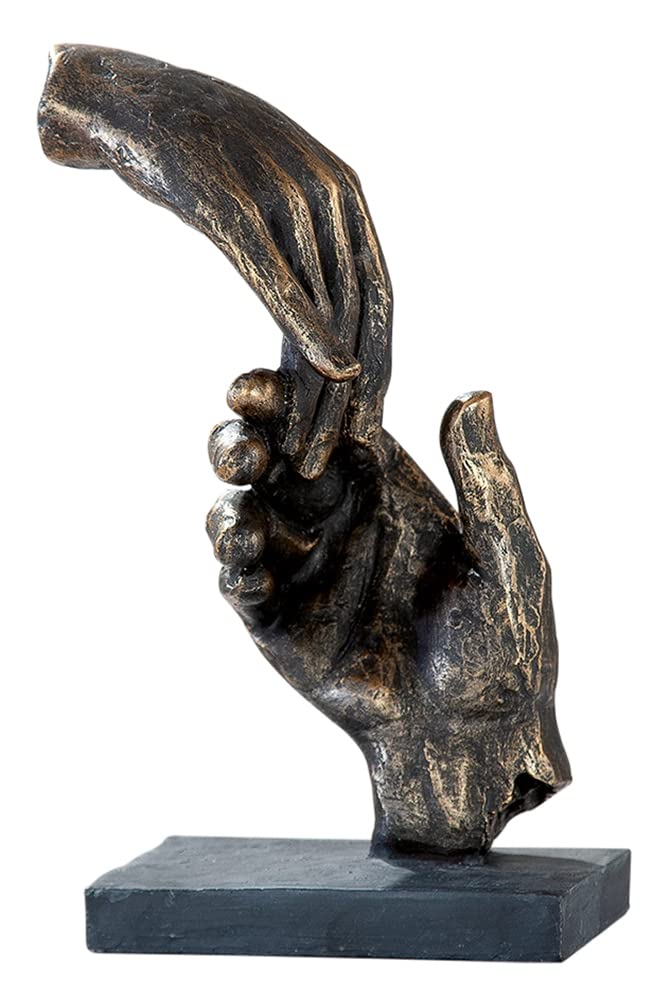 Generisch Skulptur Reich Mir Deine Hand | Figur, Statue, Deko-Figur, Deko-Artikel, Herzfigur, Hochzeitsgeschenk, Liebesgeschenk, H 21 cm