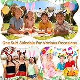 Spetsbst Tier Haarreif mit Ohren 12 Stück Cartoon Animals Ohren Stirnbänder Set Tiger Giraffe Hasen Katze Kostüm Zubehör Kopfbedeckung für Erwachsene Kinder Party Karneval Geburtstag