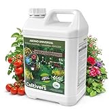 CULTIVERS Fertilizante Universal Ecológico Líquido 5 L | Abono NPK 4-1-7 con Aminoácidos y Micronutrientes (B, Cu, Fe, Mn, Mo y Zn) | Uso en Huerto, Jardín y Plantas, Apto Agricultura Ecológica
