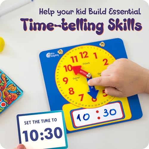 WISE HEDGEHOG Kids Learning Time Activity Game Set, 53 Piece Set, Interactive Play, 4 Fun Time Based Games, Teaching Clock Kids Learn Time Fast, 3 Levels of Difficulty
