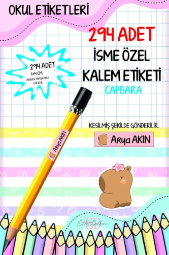 Okul Etiketi Kalem Etiketi İsimli Kişiye Özel Capy 294 Adet