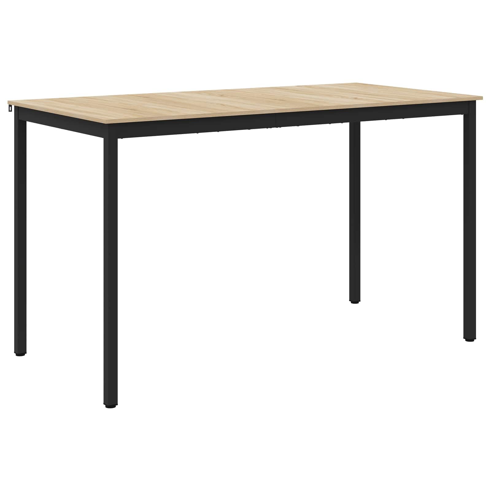Table en bois solide et métal 180 cm style moderne