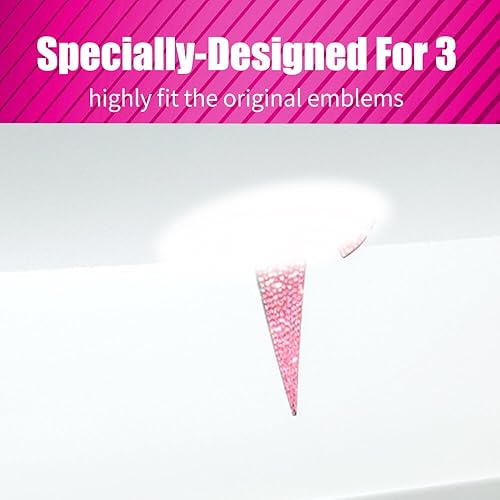 Miniatura 3 de Emblemas con logotipo de diamantes de imitación rosas brillantes para Tesla Model 3 2017-2023, 6 calcomanías para maletero delantero, maletero