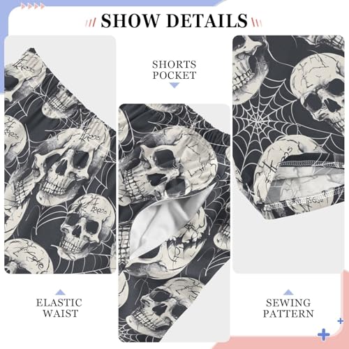 Pajama Pants Skulls Halloween Spider Webs PJ Bottoms Sleepwear Lounge Sleep Pant with Pockets4