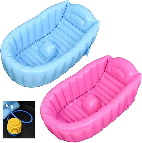 ベビーバス ワイドタイプ 空気入れ付 ふわふわ ベビーバス ふかふかベビーバス 成長に合わせて使える 赤ちゃん お風呂 エアーベビーバス 空気を入れる ふかふか ベビーチェア 新生児 (ライトブルー)