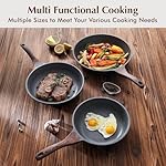 SENSARTE Nonstick Frying Pan Skillets, Swiss Granite Coating Omelette Pans, Healthy Cookware Chef's Pan, Free of Intentionally Added PFOA (9.5+11+12.5 Inch) - Image 5