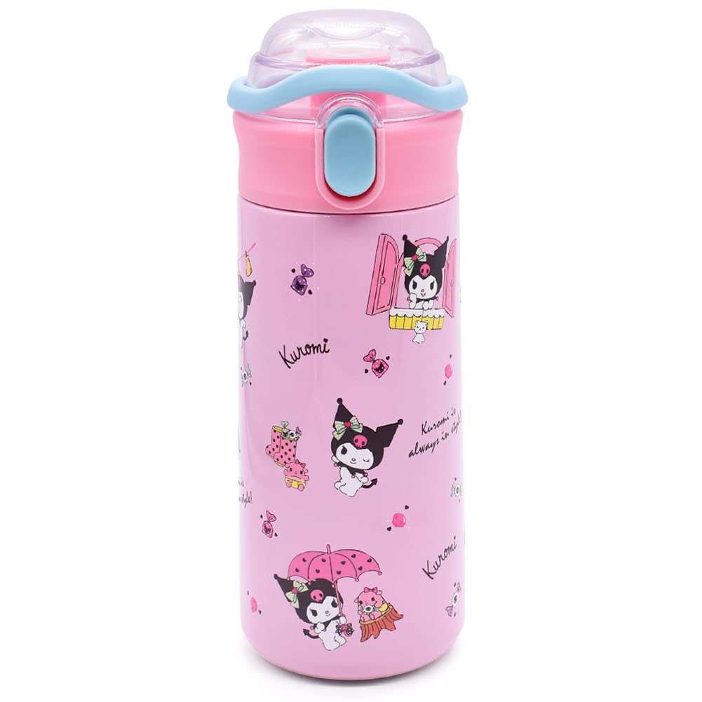 FCXVXCLKurromi Stainless Steel Insulated Water Bottle Cute Anime Water Bottle Thermal Bottle Leakproof Sports Reusable Stainless Water Bottle Thermal Insulated Drinks Bottle 500ml(B)