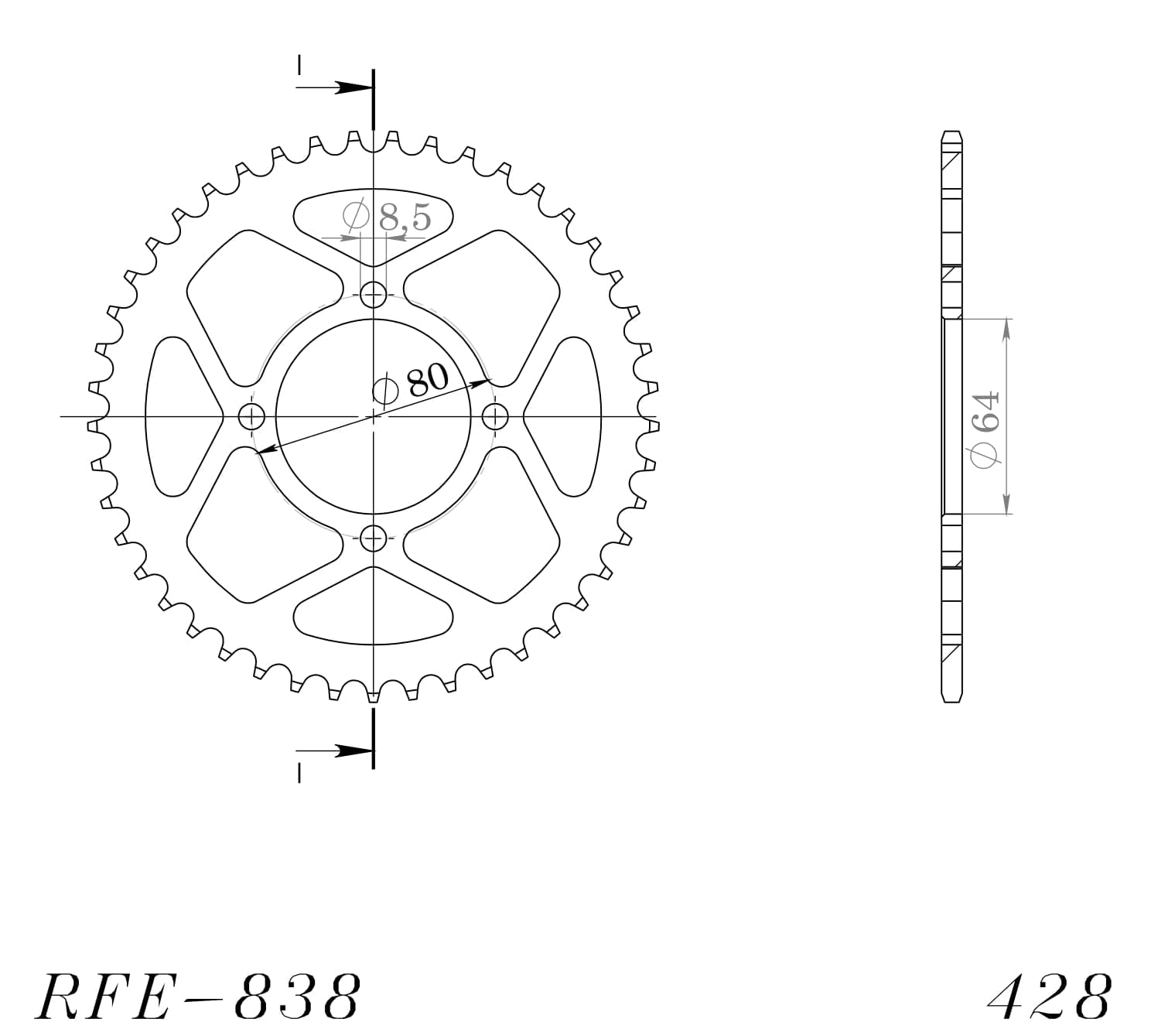 Jeu de chaînes DID acier 428D/118 avec clip de verrouillage pour Yamaha YBR 125 ccm année de construction 2005–2006