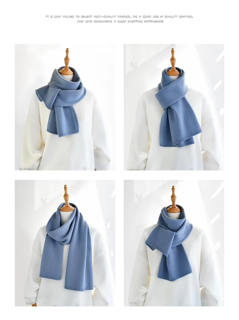 Bufanda de lana para mujer, cálida, simple, sólida, tejida, bufandas, regalos para niños y adultos