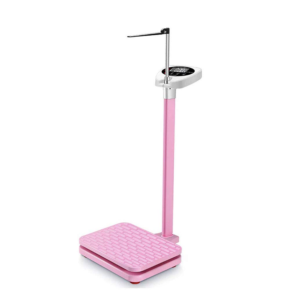 CXF Precision Electronic Bathroom Scale, Digital Height And Weight Scale, With Height Rod, Lcd Display, Adjustable Beam Scale, Grey/Pink/Green,180kg/190cm