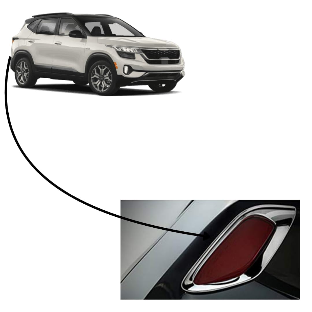 Imported Car Rear Reflector Chrome Compatible with Kia Seltos 2025 Year Onwards Chrome Accessory-image-47