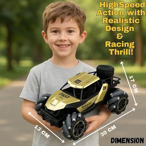 Image of GRAPHENE RC 4WD All Terrain Remote Control Drift Car for Kids 4x4 Off Road Rock Crawler Stunt Mist Smoke Effect Toys Metal Climbing Vehicle High Speed Rechargeable Racing Truck Adult Boy Girl