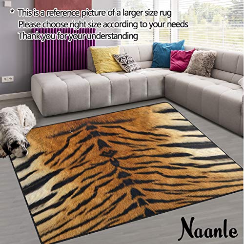 Naanle 1772990P146C161S241 Animal Print Area Rug 3'X5', Tiger Print Polyester Area Rug Mat thumb #1