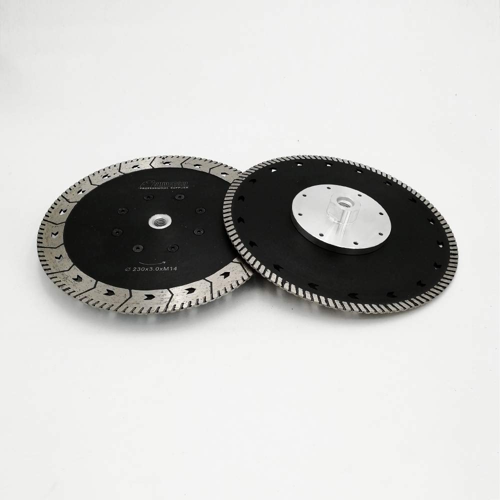 SHDIATOOL Disco de Corte de Diamante 2 Piezas 230mm Hoja de sierra con Hoja Dual para Cortar y Pulir Granito Mármol Hormigón
