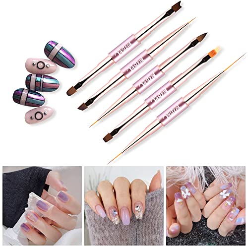 Image of Yasterd 5Pcs Nail Art Brushes Set Double-Ended Nail Art Tools for Nail Art