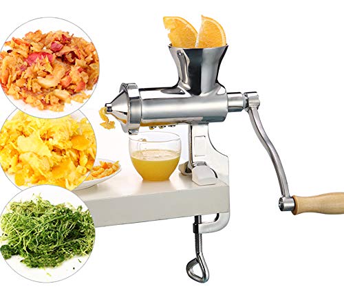 Moongiantgo Manual Juicer Extractor Stainless Steel Hand Wheatgrass Juicer Squeezer Machine for Wheat