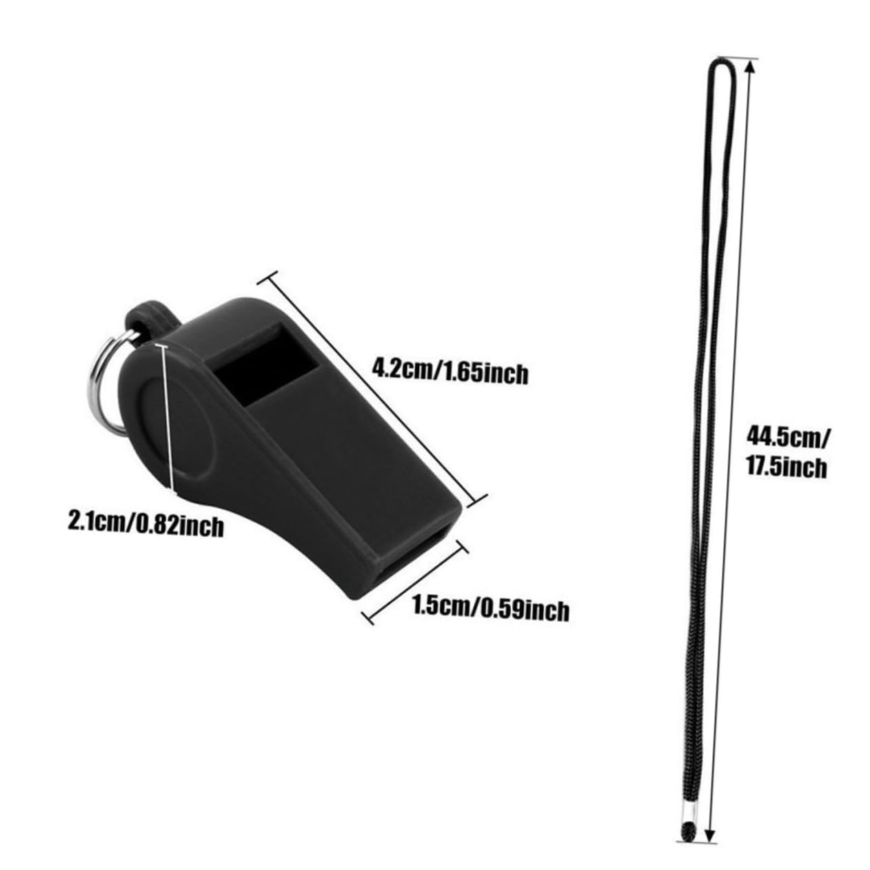 Gogogmee 24Pcs Loud Black Plastic Whistles for Emergency Referee Training Outdoor Sports for Survival Activities