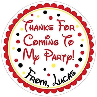 Calcomanías de agradecimiento personalizadas para fiesta de cumpleaños, etiquetas redondas, elige tu tamaño