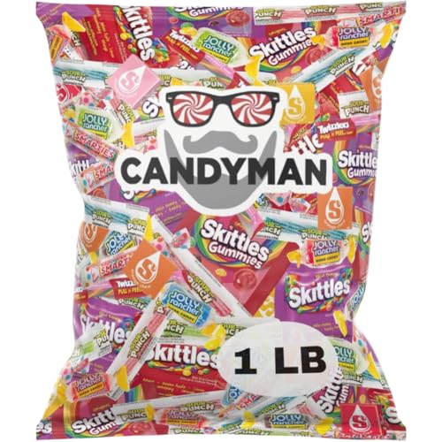 CANDYMAN Assorted Candy Variety Pack 1lb of Pinata Stuffers, Bulk Candy for Party Favors Goodie Bags for Birthday Party, Candies in Bulk Individually Wrapped