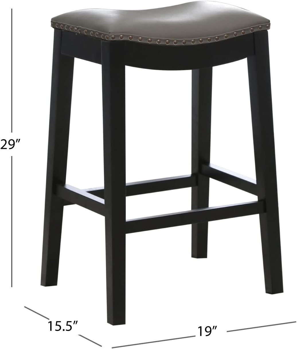Abbyson Living Chapin Bonded Leather Saddle Counter Stool