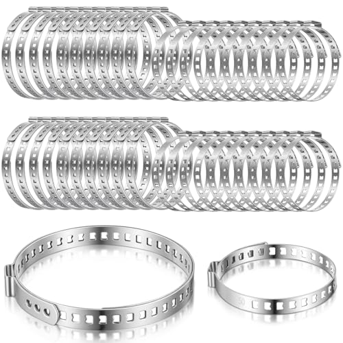 Otoolling 40 Pcs 304 Stainless Steel Cv Boot Clamps 20 Piece Small and 20 Piece Large Stainless Steel Universal Adjustable Axle Cv Joint Boot Crimp Clamp Kit