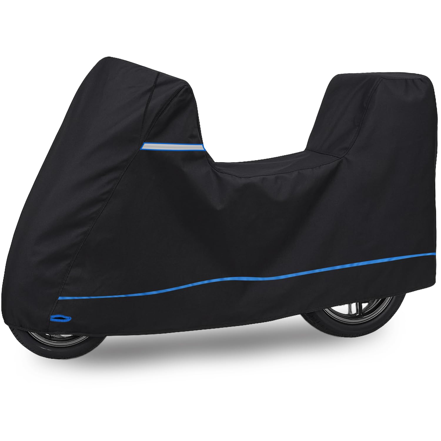 Funda para Harley （con Baúl）, Funda Moto para Honda, Cubre Moto para BMW, con Correas Antiviento y Cintas Reflectantes, Adecuada para Modelos de Suzuki, Kawasaki,Ducati,Triumph, etc.,240×100×145cm.