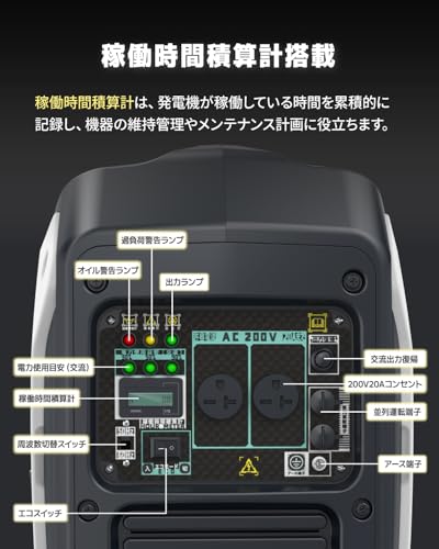 kareyou 200V単相インバーター発電機 YE2400-iD の商品画像 5