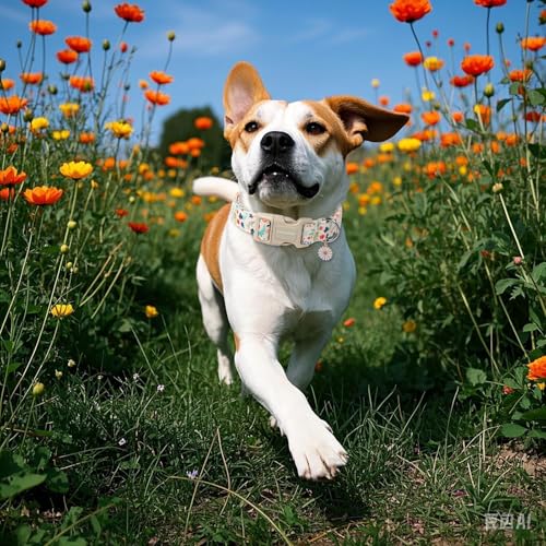 DOGWONG Hundehalsband, Hunde Halsband für Kleine Mittlere und Große Hunde, Komfort Gemustertes Hundehalsbänder Verstellbares