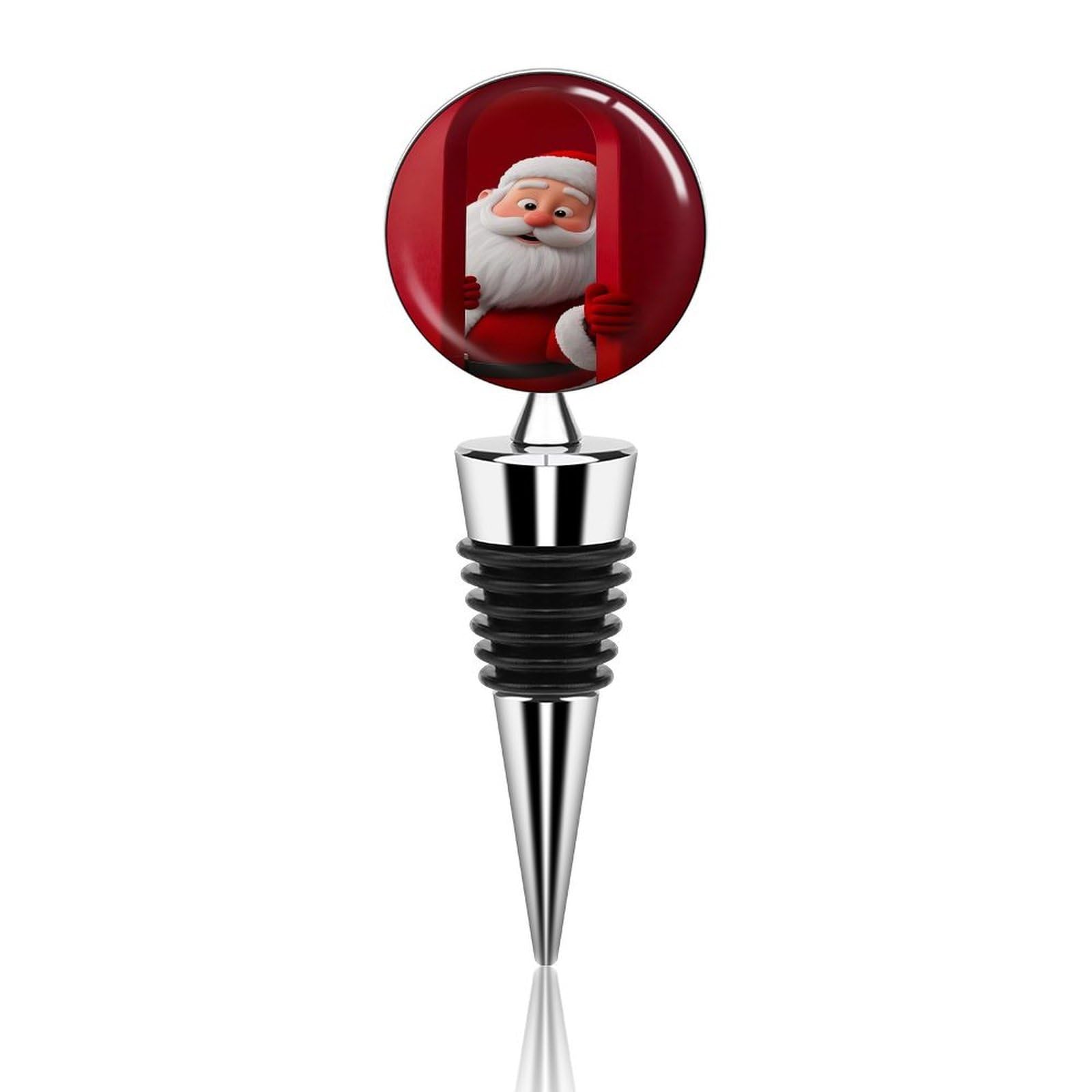 Bouchon de vin Père Noël en alliage de zinc et silicone pour fête