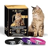 Pack de 4 Collares Antiparasitarios para Gatos, 24 Meses de Protección contra Pulgas, Garrapatas y Mosquitos – 100 % Natural, Impermeable, Ajustable, para Todos los Tamaños.