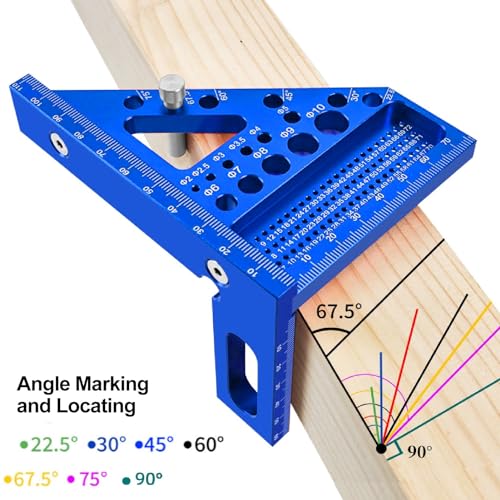 Regla triangular medidora de ángulo 3D para carpintería miniatura 6