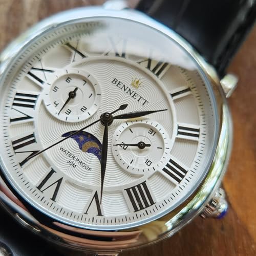 Image of Bennett Celest Limited Edition Men's Watch with Japanese Quartz Movement | Sun & Moon Phase | Premium Analog Dress Watch | Classy Watches for Men