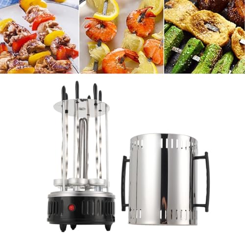 L-home 1000W Vertikaler Elektrischer Grill, 230V/50Hz Elektrogrill Schaschlikgrill mit 6 Spieße, 385°C Rotierende Spieße,für BBQ, Tischgrill, Vertikalgrill L-home 1000W Vertikaler Elektrischer Grill, 230V/50Hz Elektrogrill Schaschlikgrill mit 6 Spieße, 385°C Rotierende Spieße,für BBQ, Tischgrill, Vertikalgrill