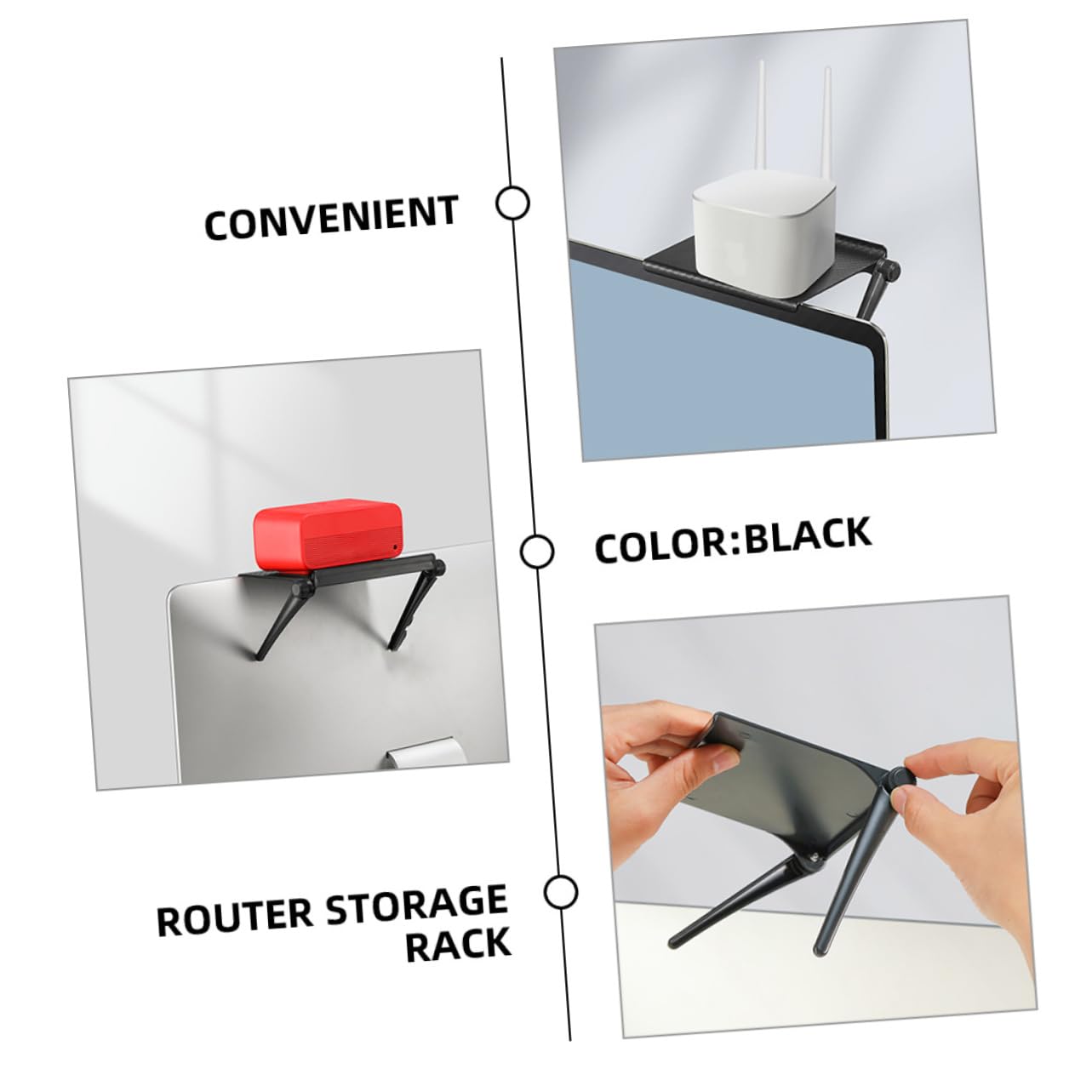 Étagère Supérieure pour Écran et Routeur 16,4x11,3 Cm en Plastique Résistant Support de Rangement Polyvalent pour Télévision Bureau Salon Lot de 3 Pièces