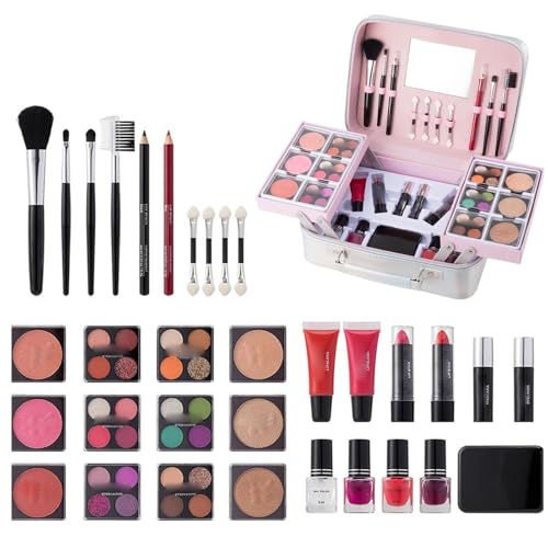 Kit de maquillaje de viaje, paleta de sombra de ojos, kit completo de maquillaje, kit de maquillaje profesional impermeable, juego de estuche de maquillaje para eventos casuales y fiestas
