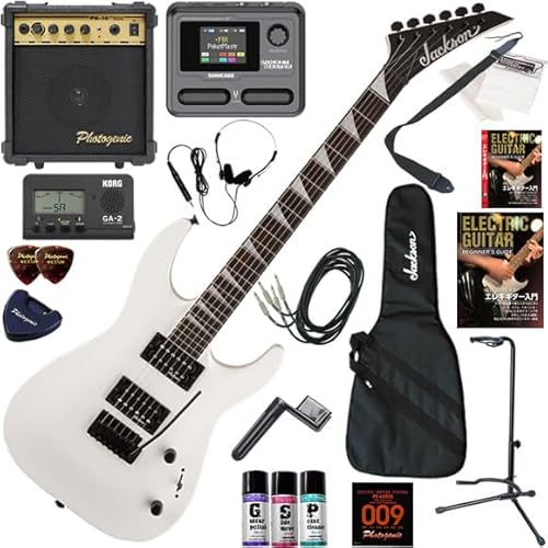 Jackson エレキギター初心者入門 マルチエフェクターも入ってる!最強の20点セット JS22 DKA/SW(スノーホワイト)