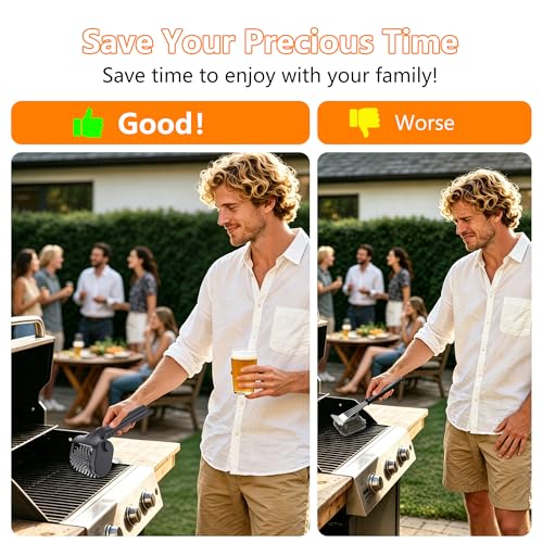 Image of Electric Grill Brush for Outdoor, 2600mAh Upgraded BBQ Grill Cleaner with LED Light, 2-Speed Adjustable Gear, 450RPM Cordless Grill Brush, Grill Cleaning Brush with 150Mins Runtime