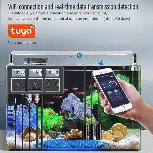 Monitor jakości wody WiFi - cyfrowy tester pH, EC, TDS, soli, SG, Temp, ORP i CF - inteligentne sterowanie aplikacją do hydroponiki i akwariów