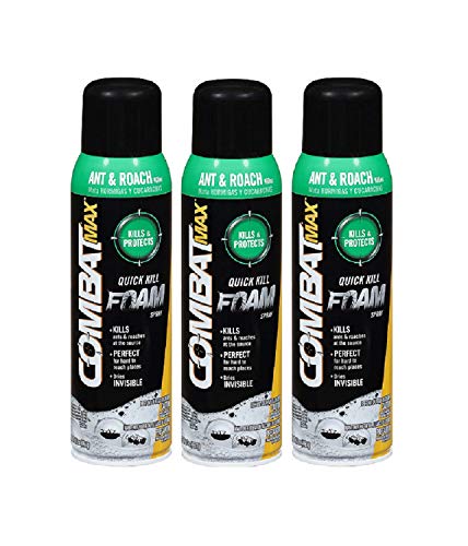 Combat Max Ant and Roach Killer Quick Kill Foam Spray, 17.5 Ounce (Pack of 3)