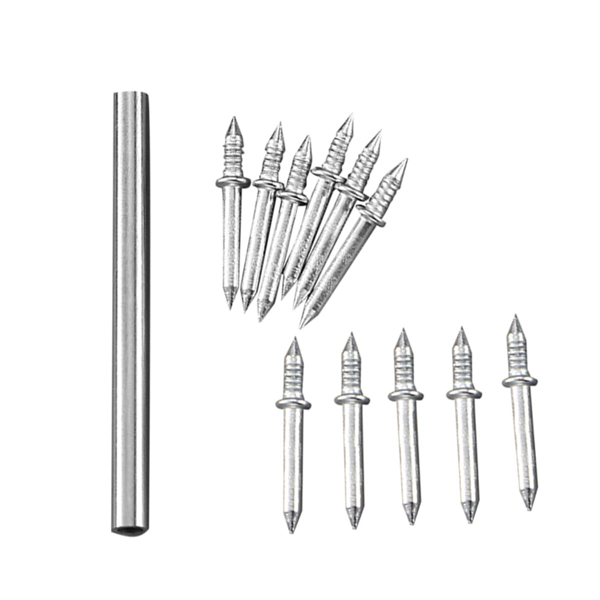 500pcs Double - Head Skirting Thread Seamless Nails with Sleeve Tool Non - Marks, Invisible Security Screws for Wood Veneer
