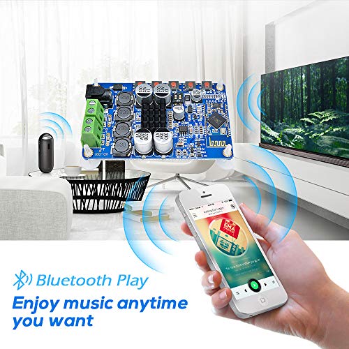 Aideepen 50W + 50W TDA7492P 2x50 Watt Dual Channel Amplifier Wireless Digital Bluetooth 4.0 Audio Receiver Amplifier Board (Blue) - Thumbnail 3