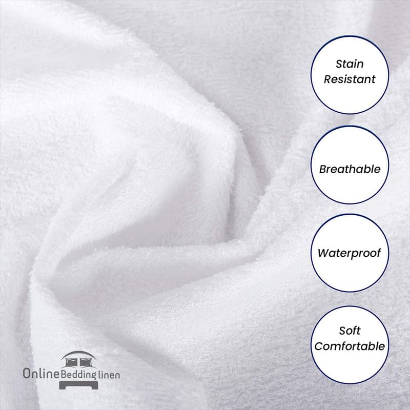 Miniatura 5 de Alaskan King - Funda impermeable de algodón de rizo  Funda de colchón transpirable estilo sábana bajera  Superficie de rizo de algodón Alaskan King,