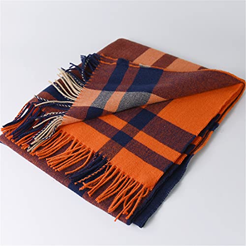 Alidamo Winter Scarf Cashmere Feel Wool Tassel Pashmina Shawl Soft Scarves Tie-dyed& Plaid Solid Colors3