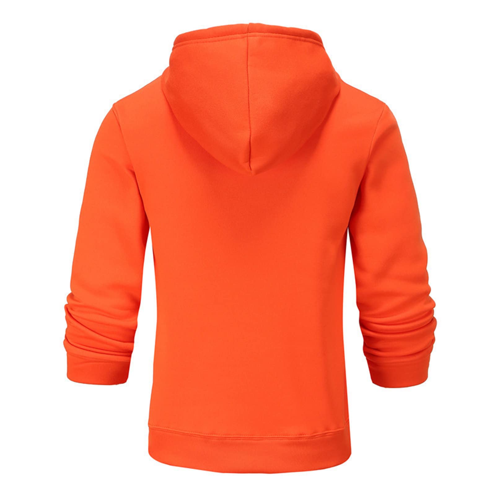 Maiyifu-GJ Pullover Hoodies for Men Classic Casual Solid Loose Fit Long Sleeve Hoodie Basic Lightweight Hooded Sweatshirt (Orange,Medium)