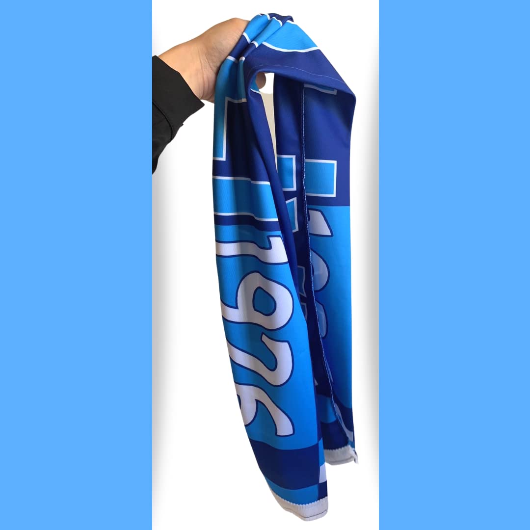 Szalik Napoli Poliestere 20x120 cm Frange Tifo Azzurro Blu Bianco