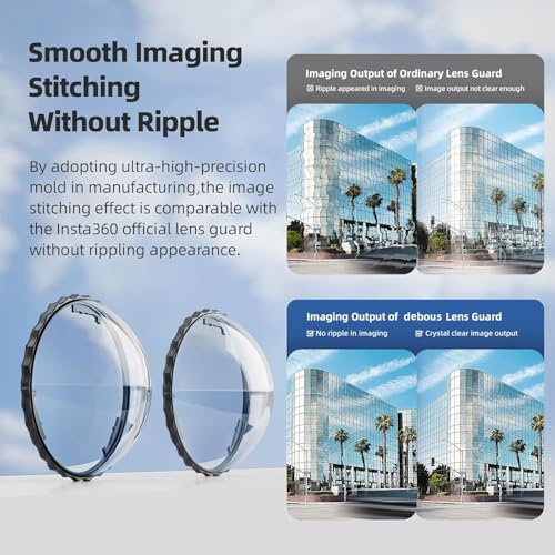 Image of Insta 360 One X5 2Pcs Dual Lens Protector Guard Sticky for Insta360 One X5 Action Camera Lens Cover Dust Proof, Anti-Strach Protective Insta360 Accessories (X5 Optical PC Lens)