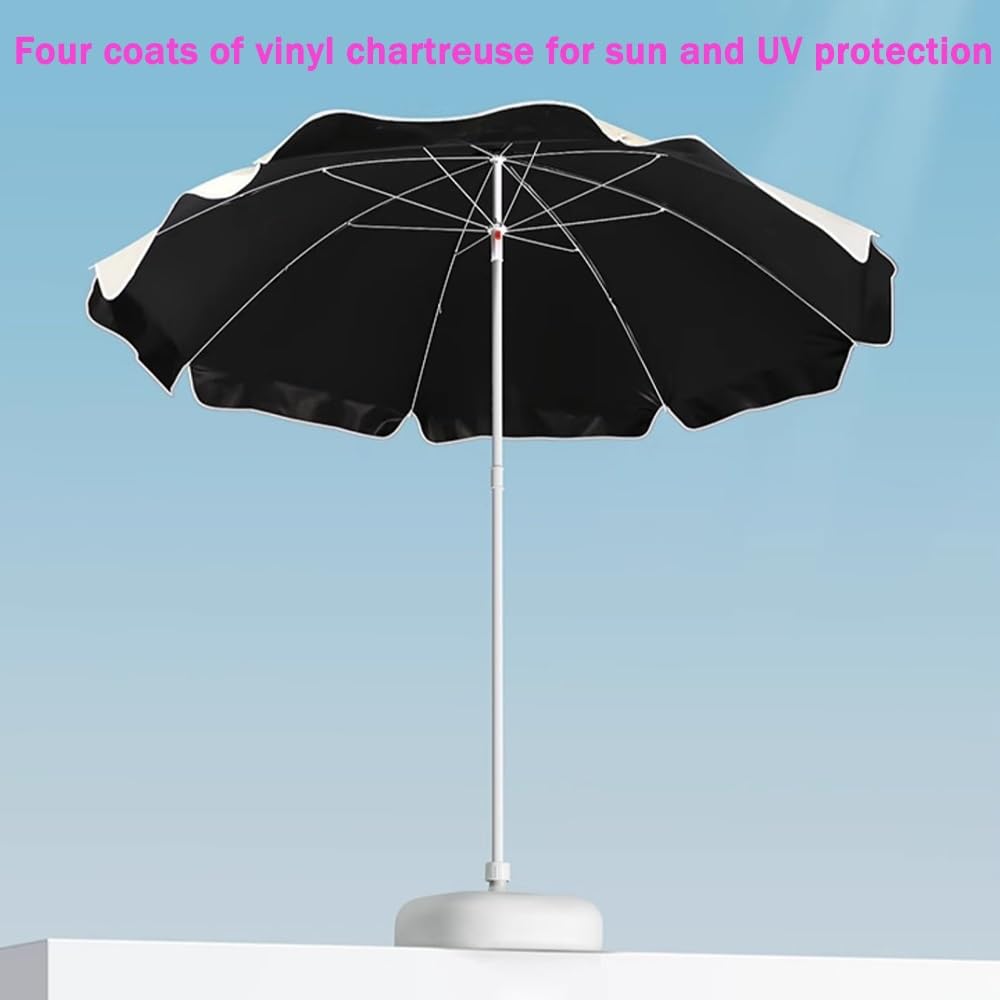 Ombrellone da esterno per patio, 2,4 m/7,8 piedi, rotondo e portatile, ideale per giardino, spiaggia, terrazza, prato, cortile, mercato, tavolo, blu navy.