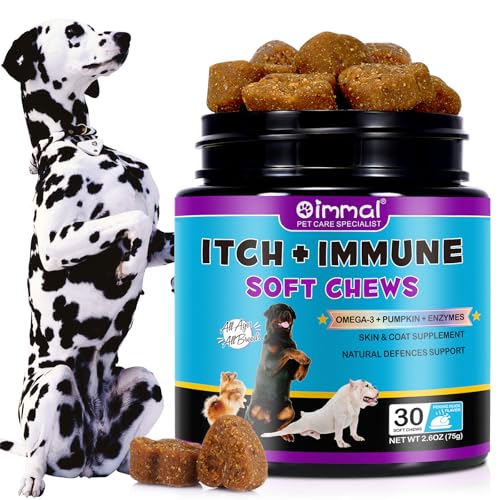 Kausnacks Gegen Juckreiz Und Immunität Bei Hunden, Lindert Immunität Bei Haustierallergien,Juckende Haut Bei Und Gesünderes Fell,Stoppt Das Pfotenlecken,Lindert Juckreiz Für Alle Rassen Und Größen–30P